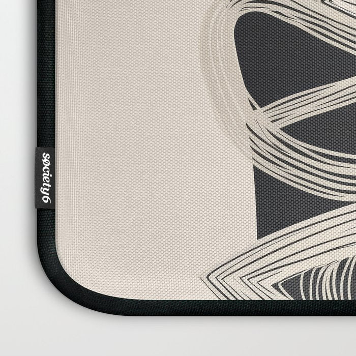Continuous Flow - Monochrome Abstract Design Laptop Sleeve Gallery Image 3
