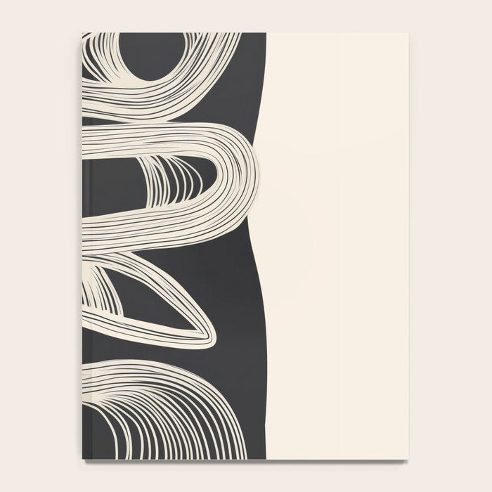 Continuous Flow - Monochrome Abstract Design Notebook Gallery Image 4