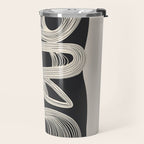 Continuous Flow - Monochrome Abstract Design Travel Mug Gallery Image 2