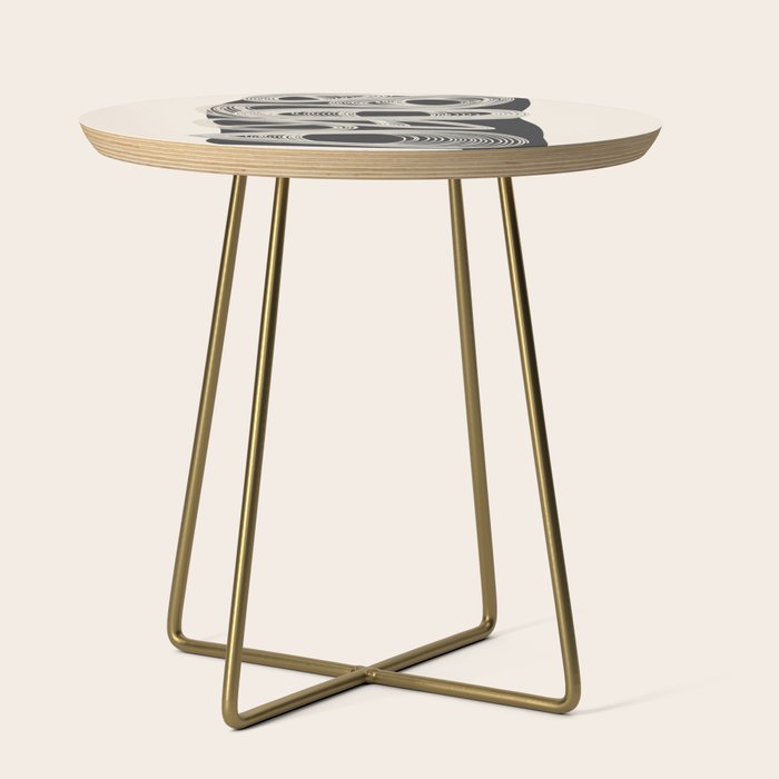 Continuous Flow - Monochrome Abstract Design Side Table Gallery Image 1