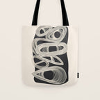 Continuous Flow - Monochrome Abstract Design Tote Bag Gallery Image 1