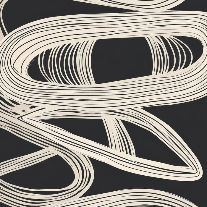 Continuous Flow - Monochrome Abstract Design Coffee Mug Gallery Image 2