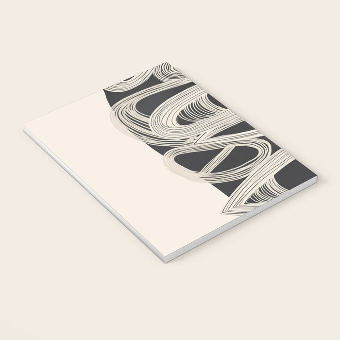 Continuous Flow - Monochrome Abstract Design Notebook Gallery Image 3