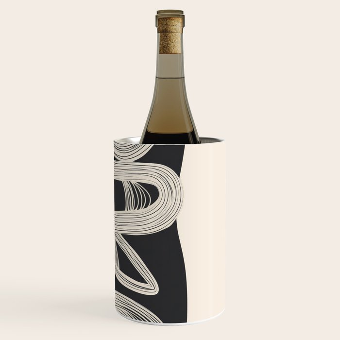 Continuous Flow - Monochrome Abstract Design Wine Chiller Gallery Image 3