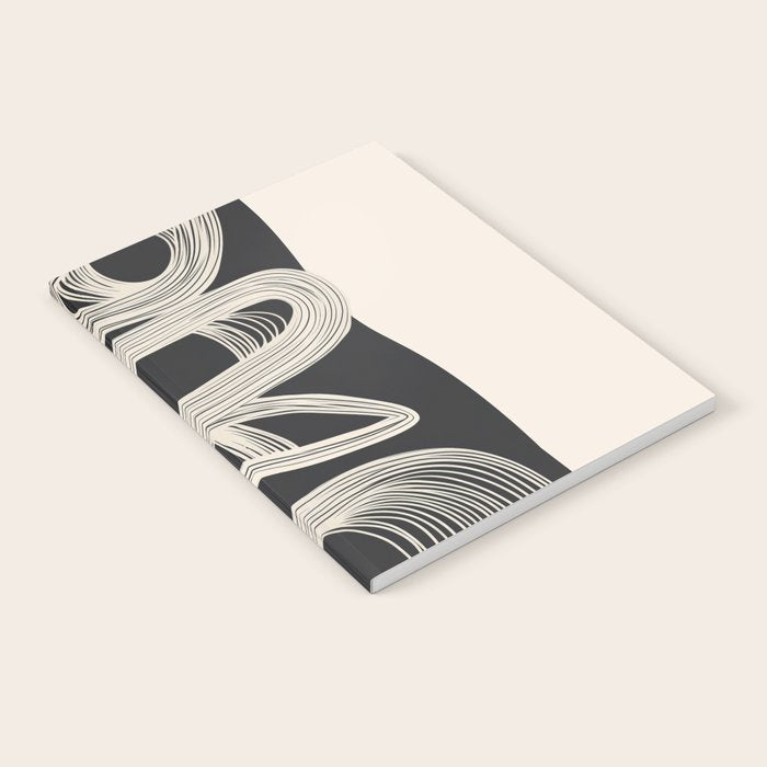 Continuous Flow - Monochrome Abstract Design Notebook Gallery Image 1