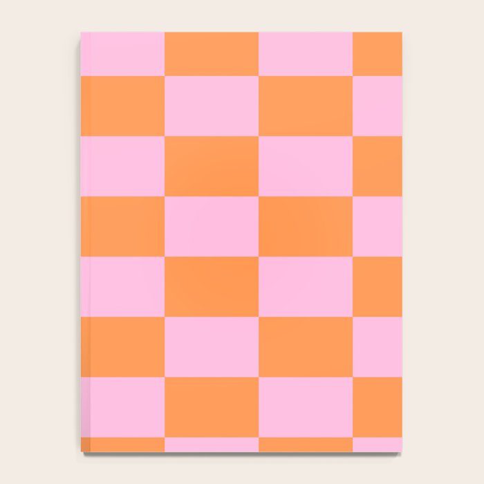 Pink and Orange Checkerboard Grid Notebook Gallery Image 4
