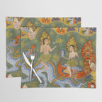 Falnama (Book of omens) Expulsion of Adam and Eve From Heaven Islamic Antique Art  Placemat Gallery Image 1