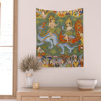 Falnama (Book of omens) Expulsion of Adam and Eve From Heaven Islamic Antique Art  Wall Tapestry Gallery Image 2