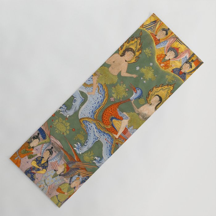 Falnama (Book of omens) Expulsion of Adam and Eve From Heaven Islamic Antique Art  Yoga Mat Gallery Image 1