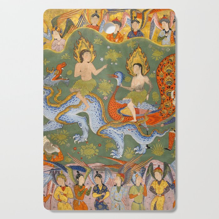 Falnama (Book of omens) Expulsion of Adam and Eve From Heaven Islamic Antique Art  Cutting Board Gallery Image 1