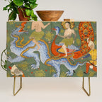 Falnama (Book of omens) Expulsion of Adam and Eve From Heaven Islamic Antique Art  Credenza Gallery Image 1