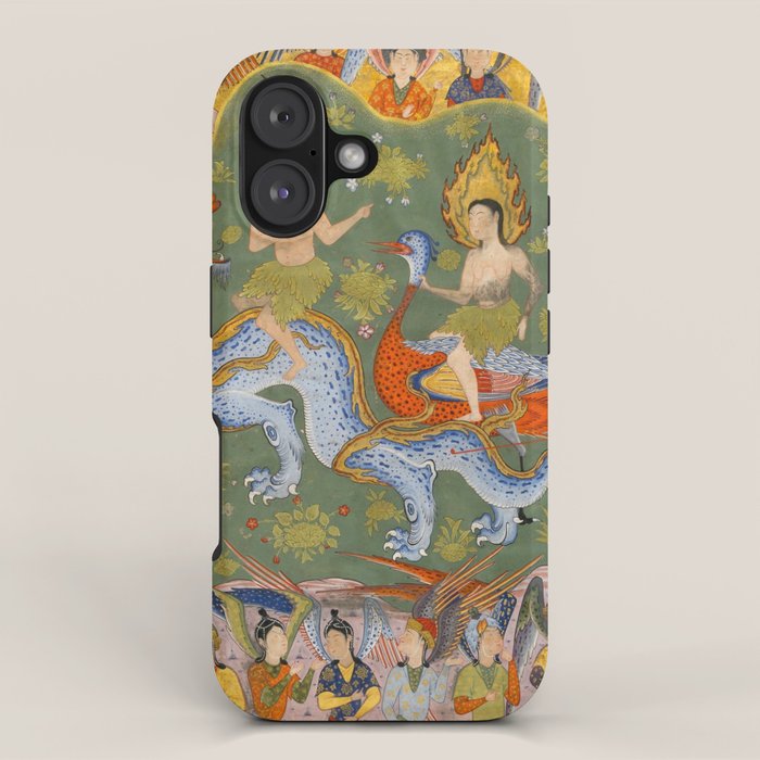Falnama (Book of omens) Expulsion of Adam and Eve From Heaven Islamic Antique Art  iPhone Case Gallery Image 1