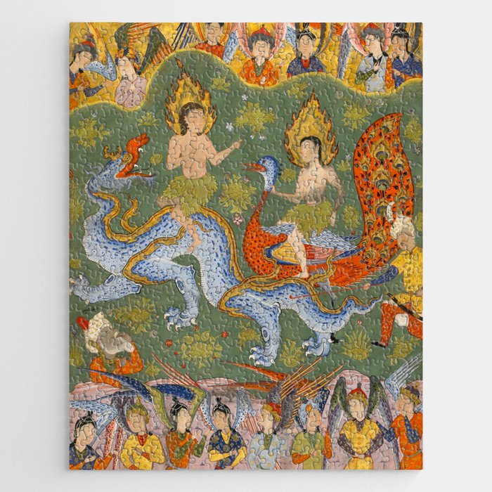 Falnama (Book of omens) Expulsion of Adam and Eve From Heaven Islamic Antique Art  Jigsaw Puzzle Gallery Image 1