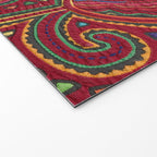 Vintage Bird and Flower Mola Textile Welcome Mat Gallery Image 2