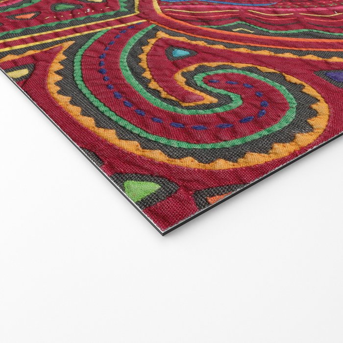 Vintage Bird and Flower Mola Textile Welcome Mat Gallery Image 2
