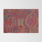 Vintage Bird and Flower Mola Textile Rug Gallery Image 2