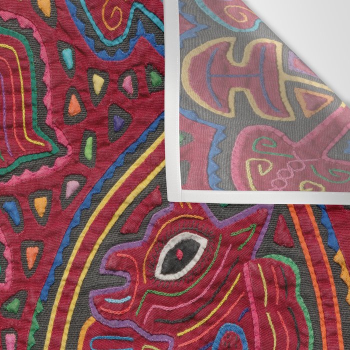 Vintage Bird and Flower Mola Textile Wall Tapestry Gallery Image 3