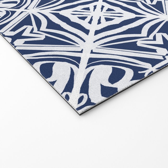 Blue tile brushstroke pattern Welcome Mat Gallery Image 2