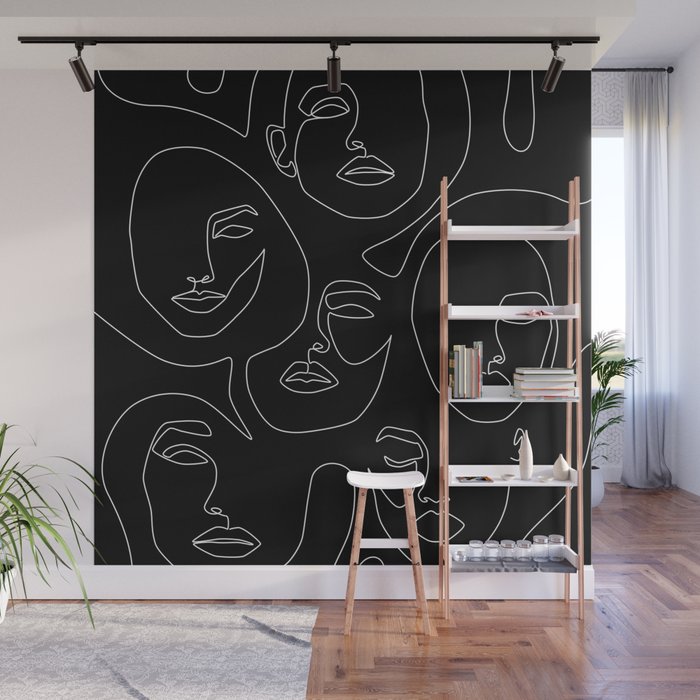 Faces in Dark Wall Mural Gallery Image 1