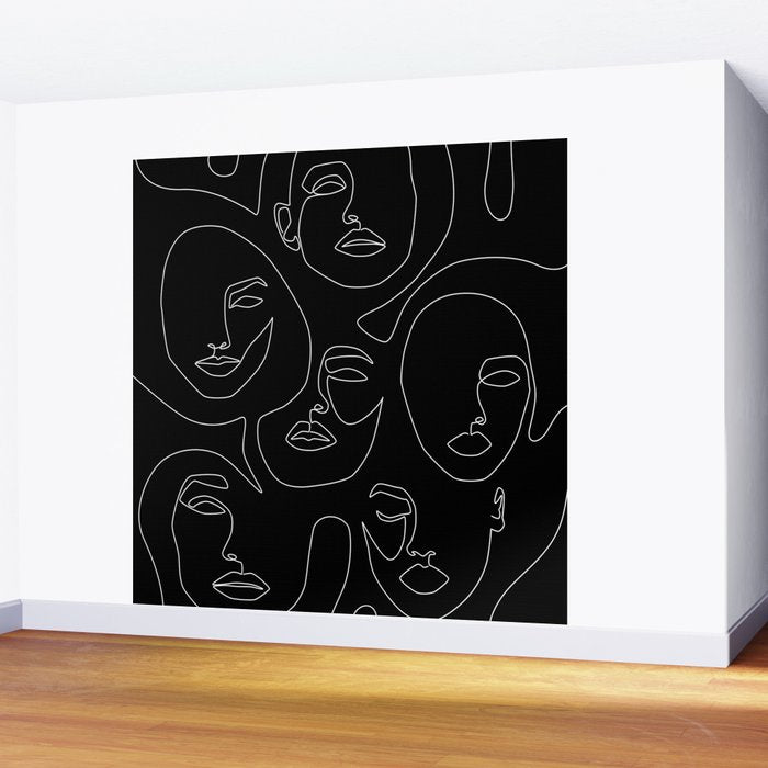 Faces in Dark Wall Mural Gallery Image 2