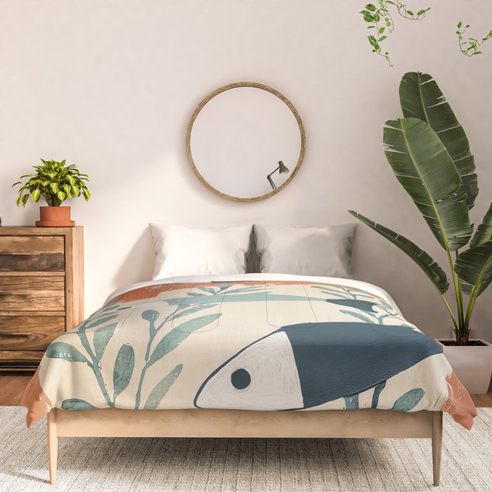 Three Swimming Fish Comforter Gallery Image 3