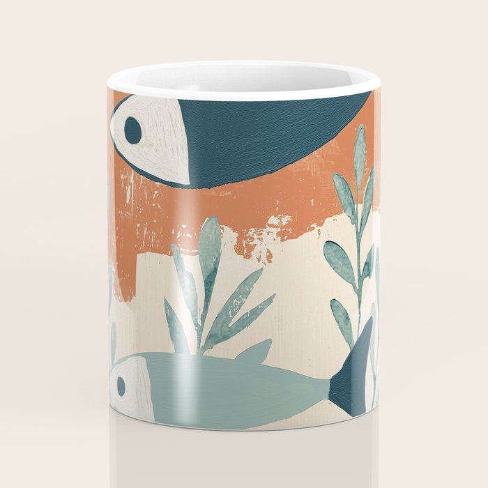 Three Swimming Fish Coffee Mug Gallery Image 4