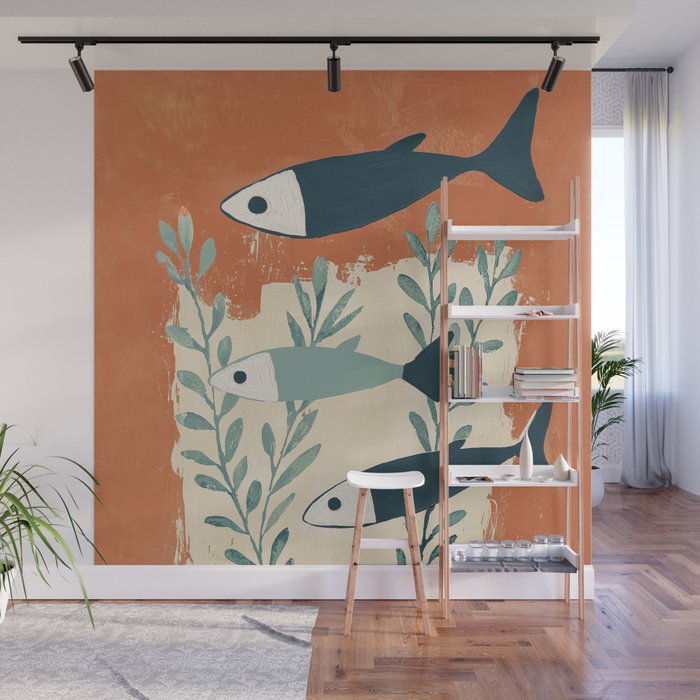 Three Swimming Fish Wall Mural Gallery Image 1