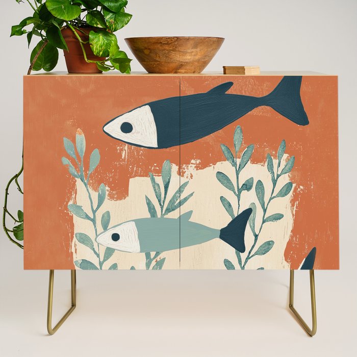 Three Swimming Fish Credenza Gallery Image 1