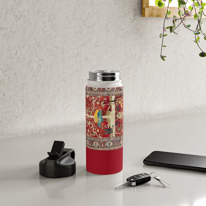 Silk Heriz Azerbaijan Northwest Persian Rug Print Water Bottle Gallery Image 4