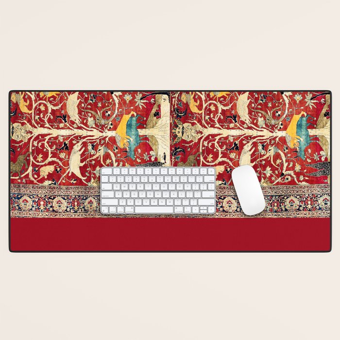 Silk Heriz Azerbaijan Northwest Persian Rug Print Desk Mat Gallery Image 1