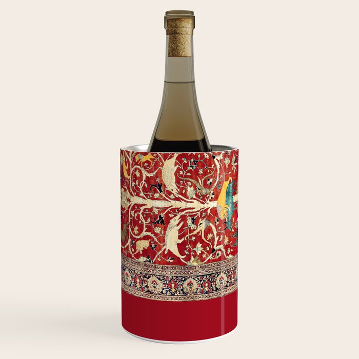 Silk Heriz Azerbaijan Northwest Persian Rug Print Wine Chiller Gallery Image 2