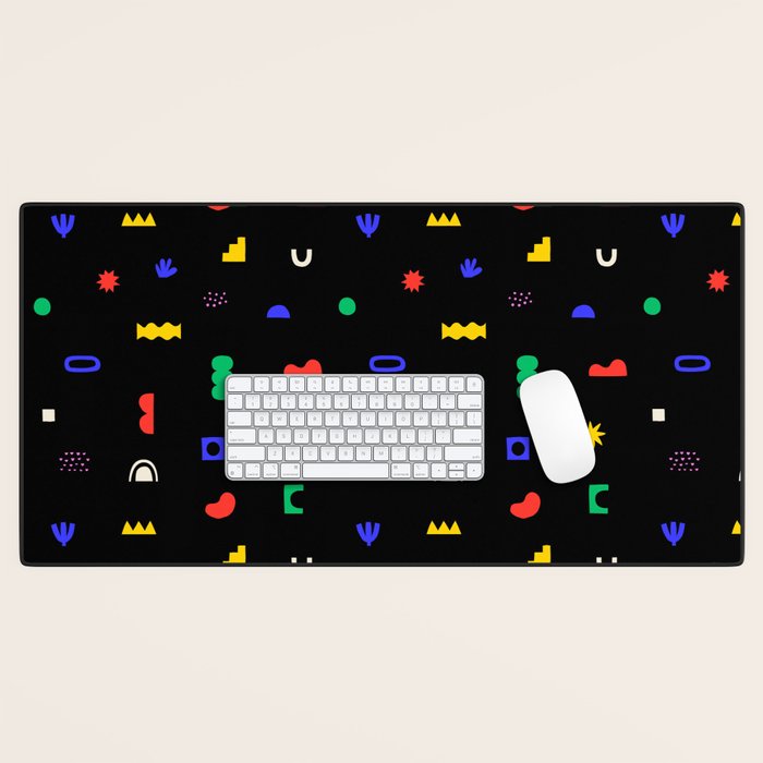 Abstract colorful organic shape art pattern Desk Mat Gallery Image 1