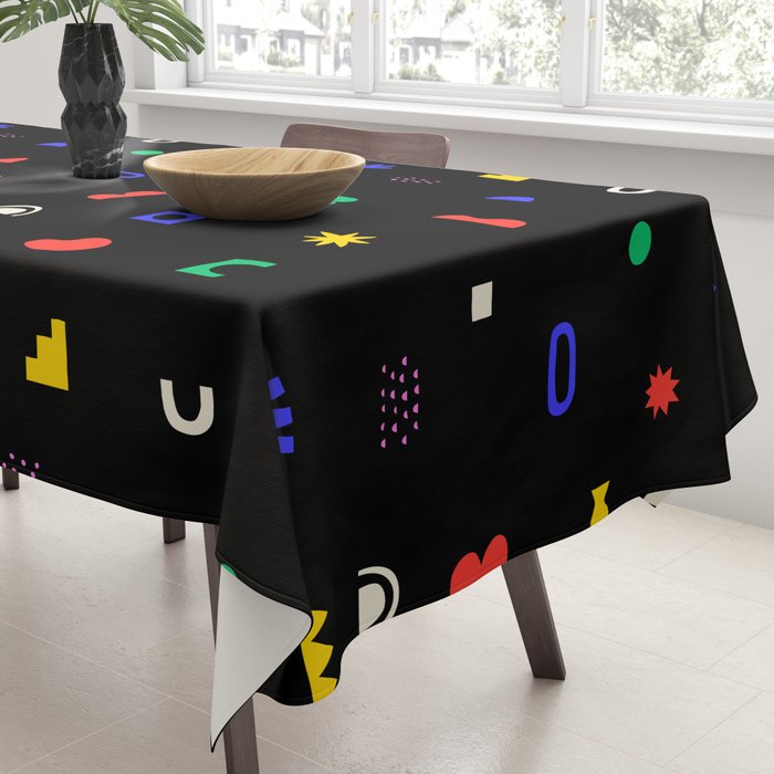 Abstract colorful organic shape art pattern Tablecloth Gallery Image 3