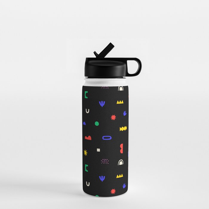 Abstract colorful organic shape art pattern Water Bottle Gallery Image 1