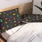 Abstract colorful organic shape art pattern Pillow Sham Gallery Image 2