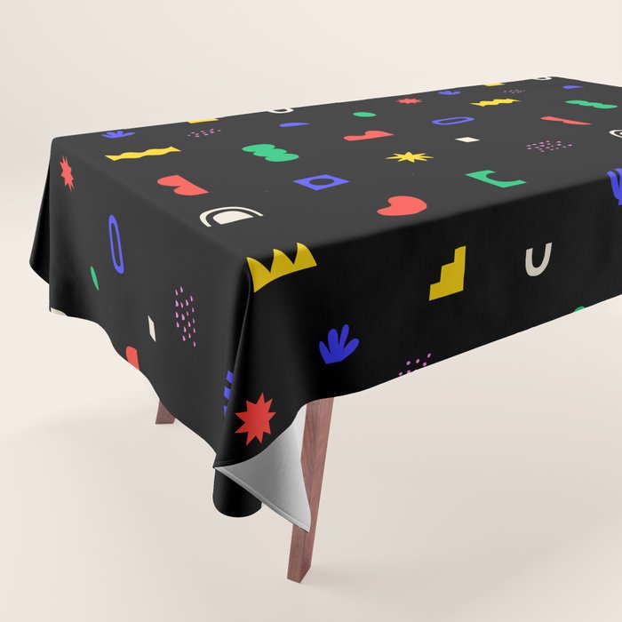 Abstract colorful organic shape art pattern Tablecloth Gallery Image 1