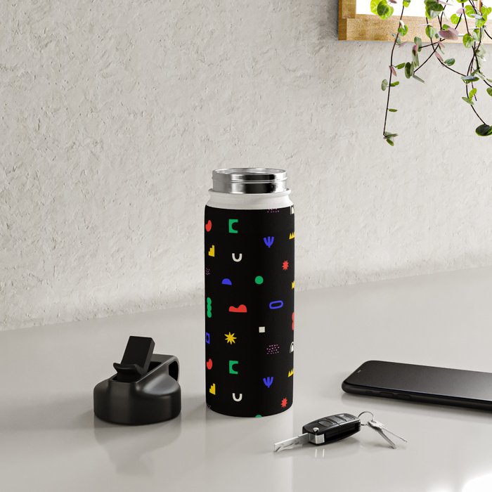 Abstract colorful organic shape art pattern Water Bottle Gallery Image 4
