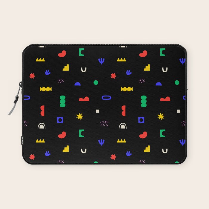 Abstract colorful organic shape art pattern Laptop Sleeve Gallery Image 1