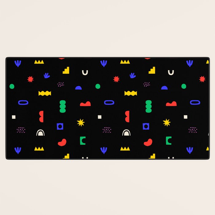 Abstract colorful organic shape art pattern Desk Mat Gallery Image 3