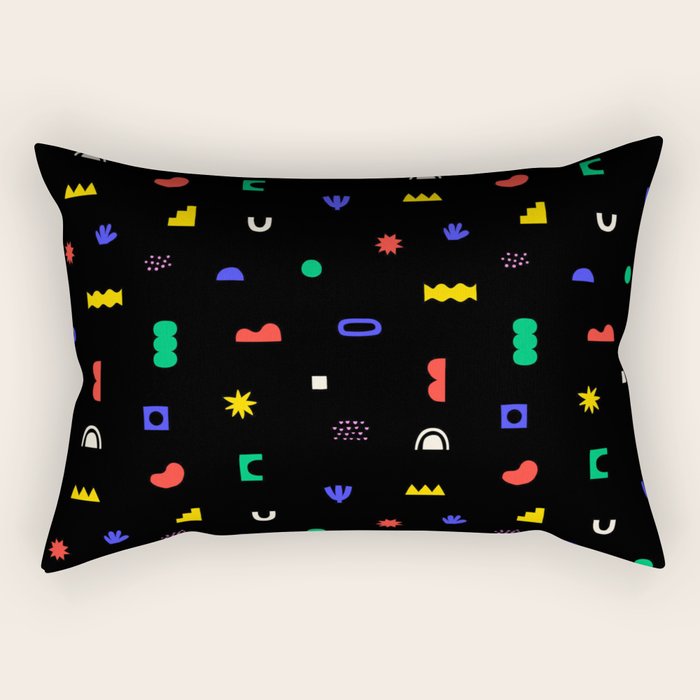 Abstract colorful organic shape art pattern Rectangular Pillow Gallery Image 1