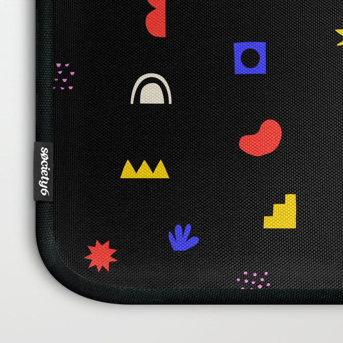 Abstract colorful organic shape art pattern Laptop Sleeve Gallery Image 3