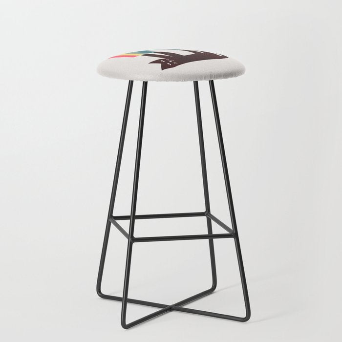 Cat with rainbow Stool Gallery Image 1