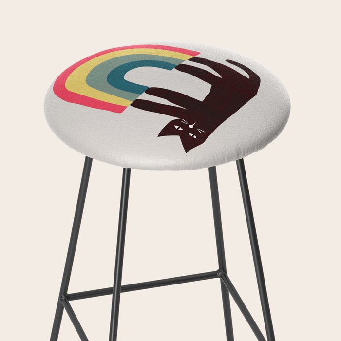 Cat with rainbow Stool Gallery Image 2
