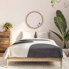 Black & White Minimalist Abstract Shapes Patterns Black Ink Painting Comforter Gallery Image 3