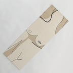 Abstract Line Art Nude Beige Yoga Mat Gallery Image 1