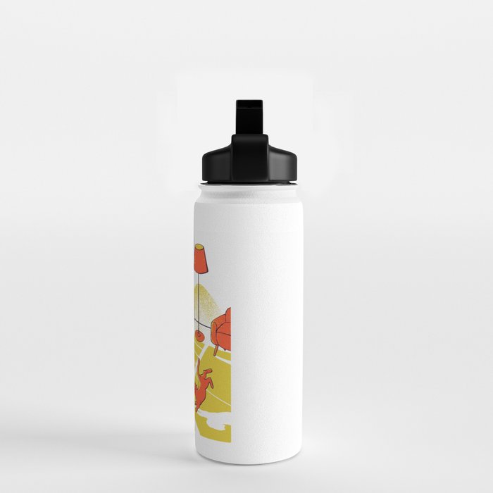 Dancing with the cat | Moody sunset light and shadows Aesthetic Green room Naked dance Femme Fatale  Water Bottle Gallery Image 2