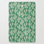 Retro green cactus plant pattern Cutting Board Gallery Image 1