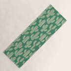 Retro green cactus plant pattern Yoga Mat Gallery Image 1