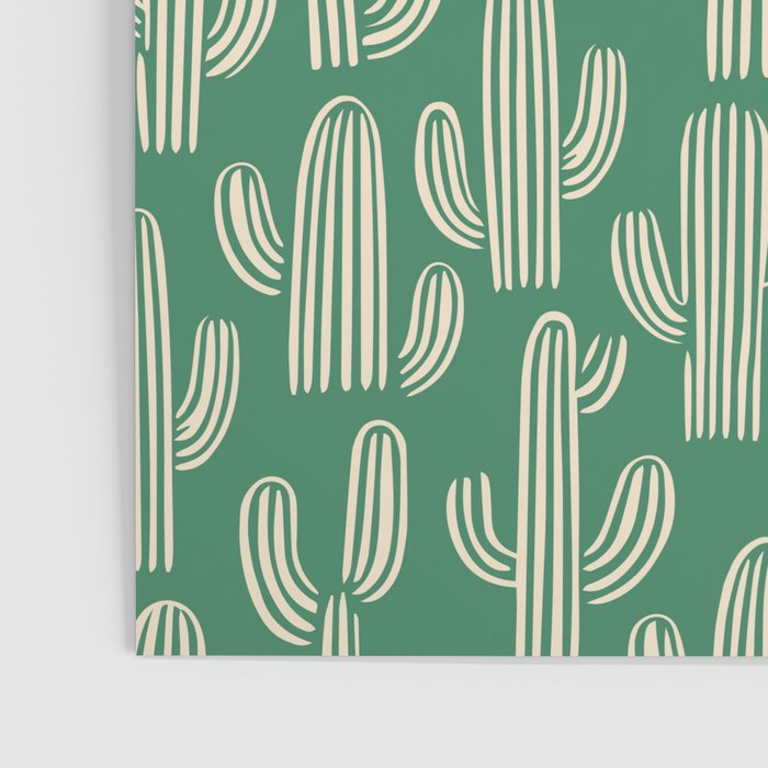 Retro green cactus plant pattern Poster Gallery Image 3