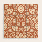 Block Print Strawberry Garden Wood Wall Art Gallery Image 1